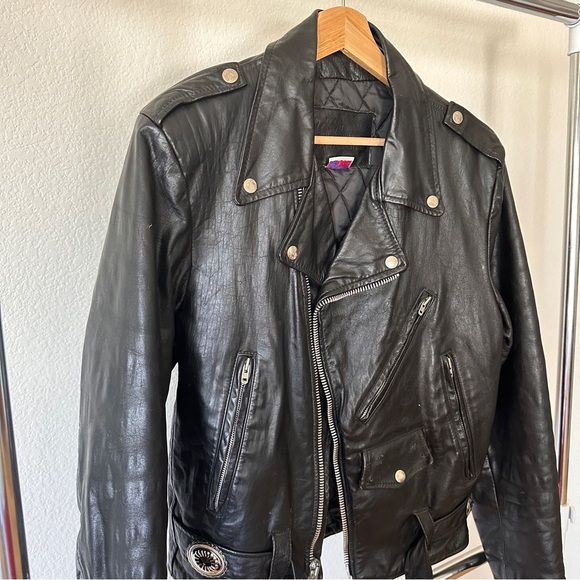 VINTAGE Branded Garments PREMIUM Leather Motorcycle Jacket, SIZE 36 - Picture 3 of 11